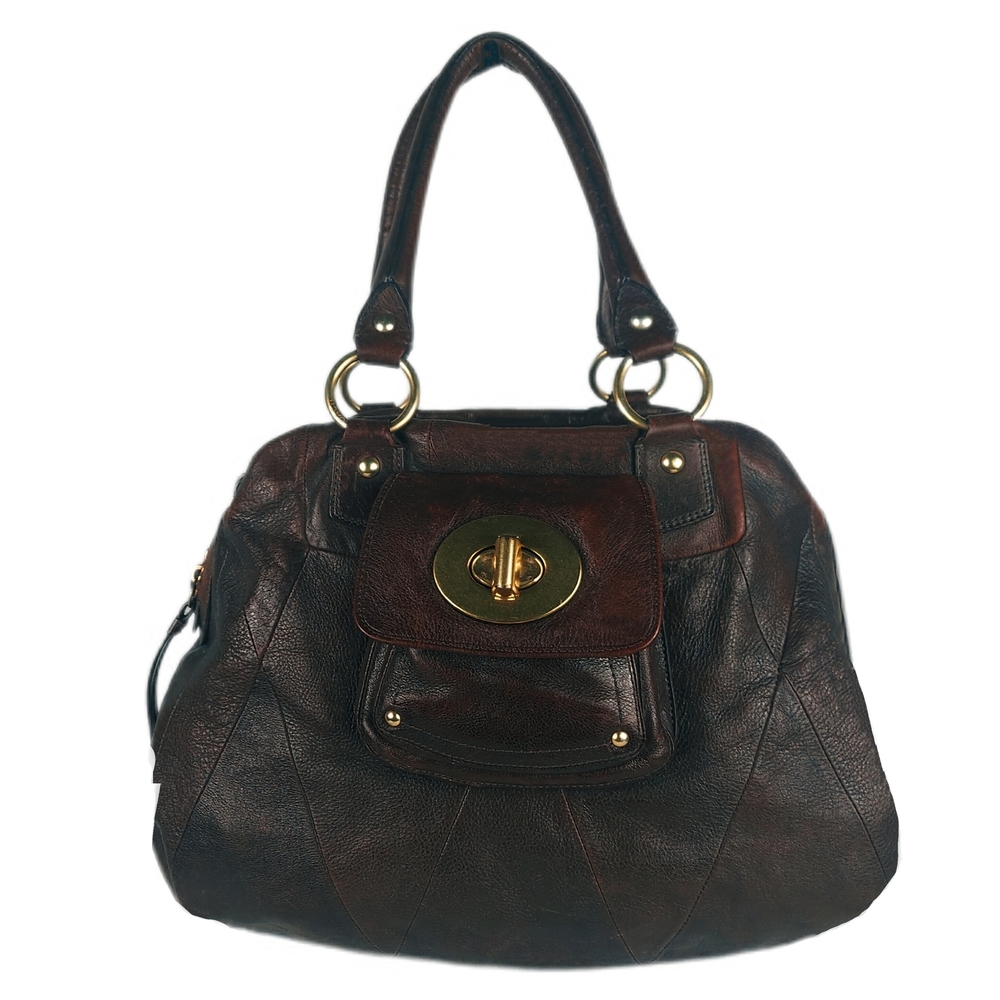 COACH LTD Ed KIRA/Brown Leather Harlequin Patterned Patchwork Satchel
